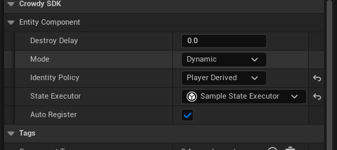 Assign the State Executor on the entity component