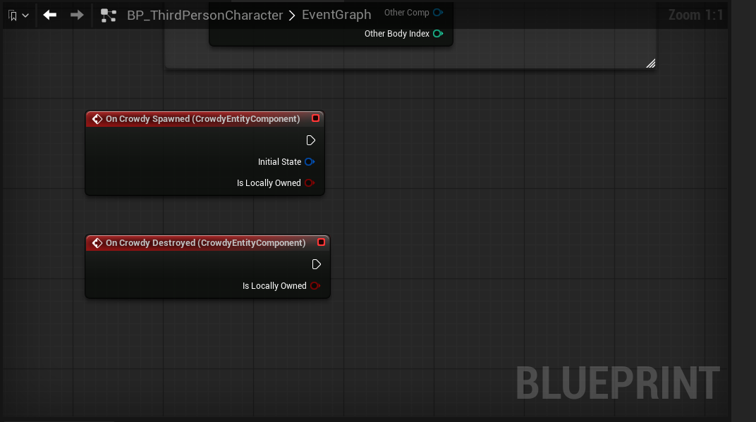 Handle On Crowdy Spawned in the Event Graph