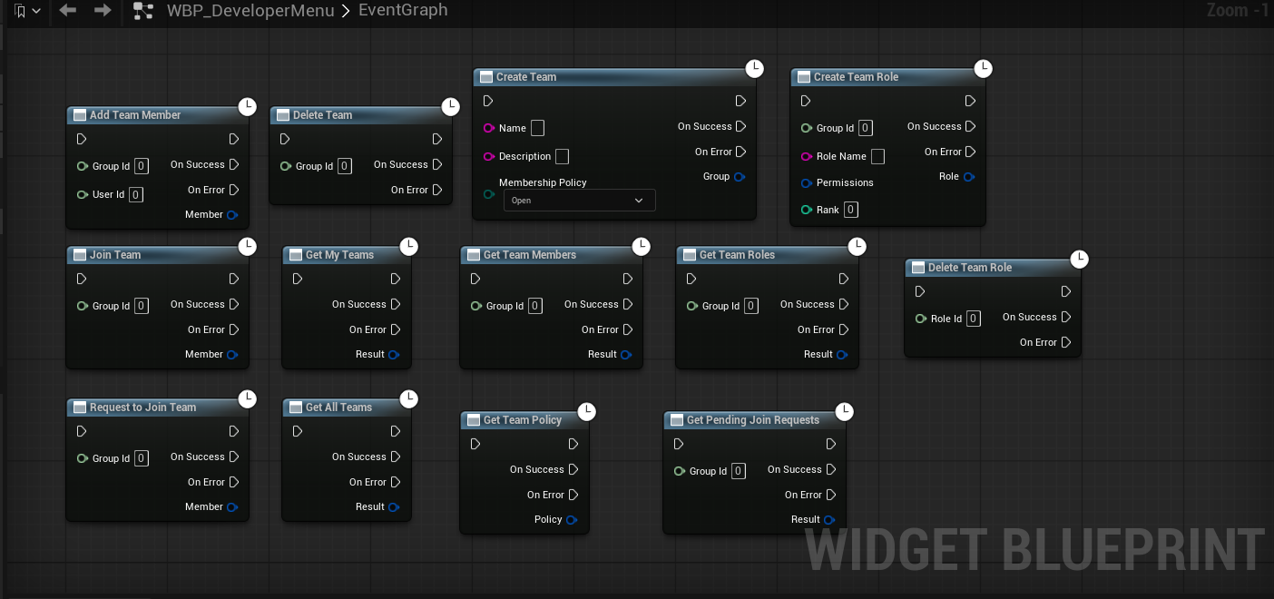 Teams Blueprint nodes for joining and reading cached membership